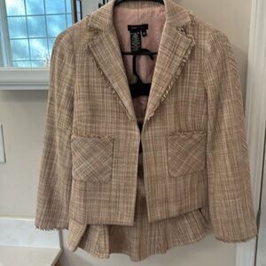 Wool lined mini skirt and blazer set
